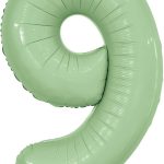 Шар (40''/102 см) Цифра, 9 Slim, Олива, 1 шт. в уп.
