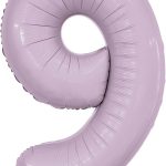 Шар (40''/102 см) Цифра, 9 Slim, Орхидея, 1 шт. в уп.