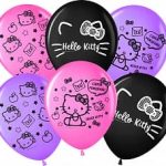 Шар (12"/30 см) Hello Kitty, С Днем Рождения!, Ассорти, пастель, 2 ст, 25 шт.