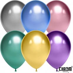 Шар (5"/13 см) Ассорти хром 6 цветов хром 50 шт.