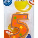 Свеча Цифра 5, Красочная, 7 см, 1 шт.