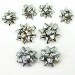 Бант Звезда, Серебряный микс, Голография, 7 см, 1 шт.