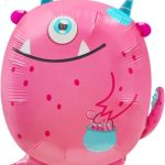 Шар (24''/61 см) Фигура, Монстрик Джуди, Розовый, 1 шт.