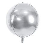 Шар ПД (16"/40 см) 3D СФЕРА Б/РИС Металлик Silver