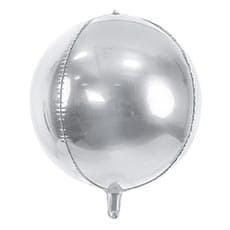 Шар ПД (16"/40 см) 3D СФЕРА Б/РИС Металлик Silver