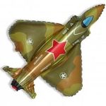Шар (13''/33 см) Мини-фигура, Самолет Истребитель, Военный, 1 шт.