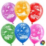 Шар (12''/30 см) Военная техника, Ассорти, лайт, пастель, 5 ст, 100 шт.