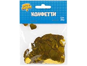 Конфетти Сердца фольг золото 1,5см 20грG