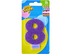 Свеча -цифра "8" Глиттер 8см/A