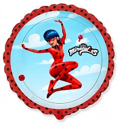 Шар И 18 Круг Леди Баг удивительная / Rnd Ladybug / 1 шт /