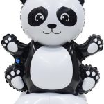 Шар 3D (17''/43 см) Мини-фигура на подставке, Панда, 1 шт. в уп.