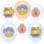 Шар (12''/30 см) С Днем Рождения! (милые сладости), Ассорти, кристалл, 1 ст, 25 шт.