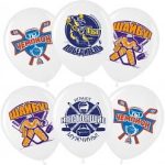 Воздушный шар (12''/30 см) Хоккей, Играют Настоящие Мужчины, Белый (200), пастель, 2 ст, 25 шт.