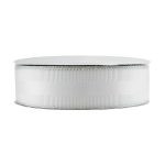 Лента Полоса с серебряной нитью Белый 2,5 см*22,85 м