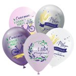 Шар 12"/30 см Прованс, Ассорти Пастель-Металл, 50 шт.