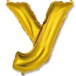 ШАР К БУКВА У 14" Gold