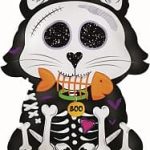 Шар (24''/61 см) Фигура, Кот Скелетон, 1 шт.