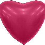Шар (19''/48 см) Сердце, Viva Magenta, Сатин, 1 шт.