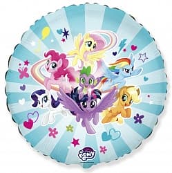 Шар (18"/46 см) Круг, My Little Pony, Дружные Лошадки, Голубой, 1 шт.