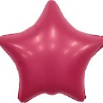 Шар (19''/48 см) Звезда, Viva Magenta, Сатин, 1 шт.