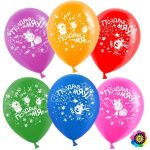 Шар (12"/30 см) Три Кота, Ассорти, пастель, 5 ст,  50 шт.