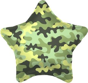 Шар (18"/46 см) Звезда Камуфляж военный, 1 шт