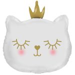Шар (29"/74см)  К ФИГУРА Кошка в короне голова белая