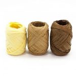 Лента (0,5 см*10 м) Рафия, Сливочно-кофейный микс, 3 шт