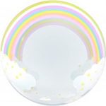 Шар К (20''/51 см) Сфера 3D, Deco Bubble, Радуга, Прозрачный, Кристалл, 1 шт.