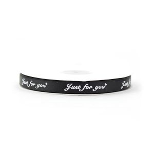 Лента атласная (1 см*45 м) Just for you Черный, 1 шт