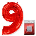 ШАР И 40 Цифра "9" красный в упаковке / 1 шт /