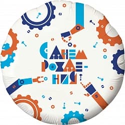 Шар (18"/46 см) Круг, Роботы С днем рождения , 1 шт