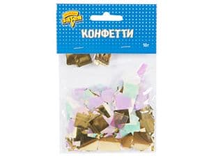 Конфетти Квадр тишью, фол ассор/зол 10грG