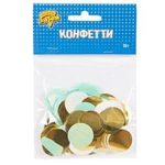 Конфетти Круги тишью, фольг Мятн/зол 10 грG