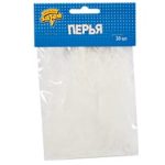 Перья декоративные Белые 10см 30шт/G