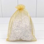 Подарочный мешочек, Органза, Золото, 16*11 см, 1 шт.