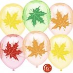 Воздушный Шар (12''/30 см) Хрустальные листья, Ассорти, кристалл, 5 ст, 25 шт.