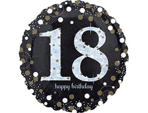 ШАР А 18" HB Sparkling Birthday 18 gold S55