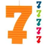 Свеча -цифра ЭКО "7" 7см/V