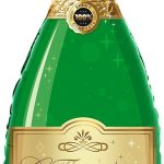 Шар (37''/94 см) Фигура, Бутылка Шампанское, С Праздником!