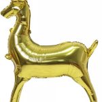 Шар 3D (69''/175 см) Фигура, Олень, Золото, 1 шт. в уп.