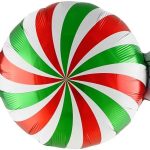 Шар (28''/71 см) Фигура, Конфета, Красный/Зеленый, 1 шт.