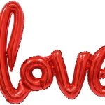 Шар (22''/56 см) Фигура, Надпись "Love", Красный, 1 шт.