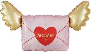 Шар (35''/89 см) Фигура, Люблю, Письмо Валентинка, 1 шт.