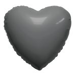 Шар (30''/76 см) Сердце, Графит, 1 шт. в уп.