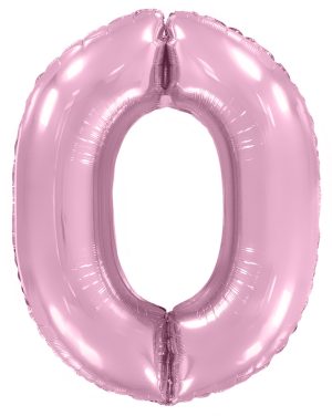 Шар (40''/102 см) Цифра, 0, Розовый, Макарунс, 1 шт. в уп.