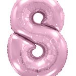 Шар (40''/102 см) Цифра, 8, Розовый, Макарунс, 1 шт. в уп.