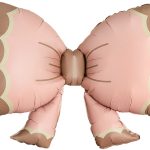 Шар (37''/94 см) Фигура, Бант, Розовый, Сатин, 1 шт.