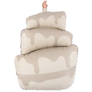 Шар (37''/94 см) Фигура, Торт, Кремовый, Сатин, 1 шт.