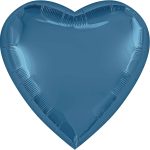 Шар (36''/91 см) Сердце, Сизый, Бохо, 1 шт. в уп.